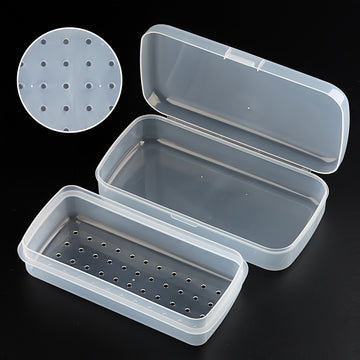 caja de almacenamiento esterilizable para herramientas de manicura, caja de limpieza plástica extraíble con filtro, caja de almacenamiento para uñas y utensilios