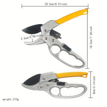 Tijeras de poda profesionales, tijeras de jardín de paso de oveja, hoja de acero, mango ergonómico, ratchet segmentado afilado, con bloqueo deslizante, para podar de manera eficiente, esenciales para el jardinería doméstico.