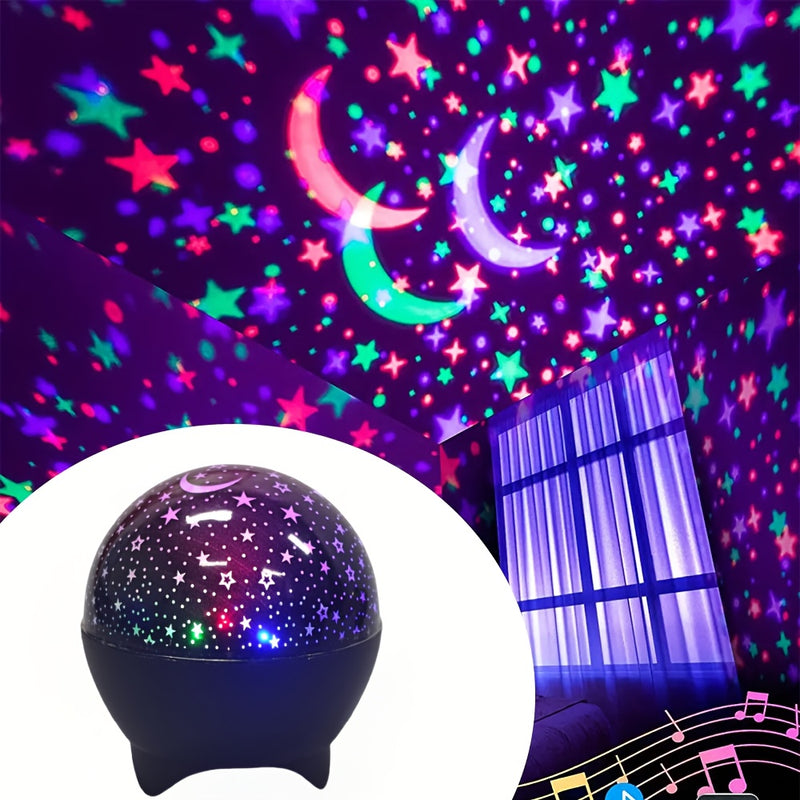 Luz ambiental creativa de proyección de cielo estrellado, decoración de fondo de luz nocturna con efecto de estrellas y luna, alimentada por USB, dinámica cósmica, negra, luz ambiental para salas de baile, adecuada para habitaciones, dormitorios, salas d