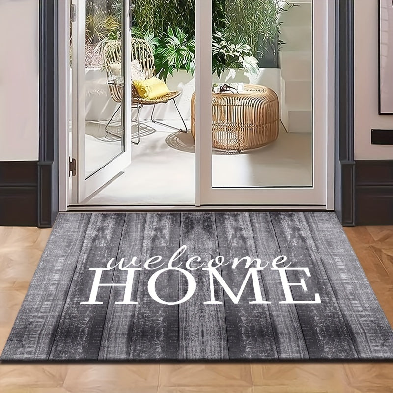 Alfombra de bienvenida rectangular impresa, 1 unidad, de poliéster, antideslizante para interior/exterior, ideal para sala, dormitorio, cocina, baño, patio, decoración del hogar y exterior