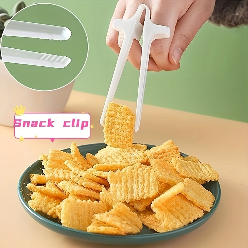 Un gran compañero para bocadillos, diseño en forma de U, manos no se ensucian durante el juego, diseñado para personas perezosas, pinza para dedos, fácil de recoger