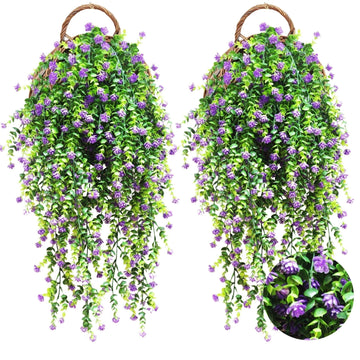 Conjunto de 4, plantas de seguimiento sintéticas diseñadas para imitar hojas de eucalipto, adecuadas para uso al aire libre, resistentes a la radiación UV, ideales para decorar escenas, habitaciones y hogares.