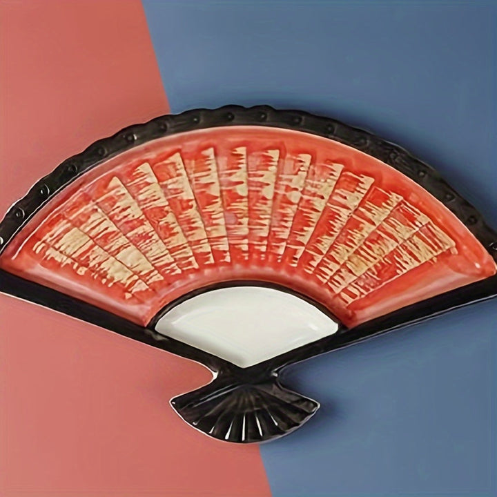 Plato de sushi de cerámica estilo japonés con plato para salsa - Negro y azul, dividido para sushi, dumplings y más - Perfecto para exhibir delicatessen japonesas en casa o en restaurantes, plato de sushi para restaurantes.