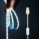 Tira de luces LED COB 5V USB 99.97 cm ~ 5.0 metros Luz cálida / Luz blanca Retroiluminación de TV, Tira de luces flexible para gabinetes, Adecuada para iluminación de bricolaje en dormitorios, cocinas y hogar