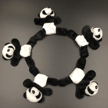 Pegatinas de Panda de Peluche - Encantadoras Decoraciones de Panda en Tela Blanco y Negro para Enredaderas, Paredes y Regalos, Sin Necesidad de Energía, Ideales para la Decoración del Hogar o Fiestas