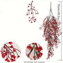 2pcs Guirnaldas Festivas de Bayas Rojas - Plantas Artificiales Colgantes para Decoración Interior/Exterior, Perfectas para el Día de San Valentín y Navidad, Acentos para Ventanas de Oficina en Casa y Pasillos, Lo Mejor para Navidad