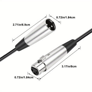 Cable de Audio Xlr Premium I-Zclive - Aleación de Zinc Duradera, Cable de 3 Pines Equilibrado para Micrófono y Altavoz para Equipos de Grabación, Preamplificadores y Estaciones de Radio