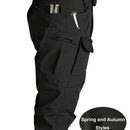 Pantalones Tácticos para Hombre - Múltiples Bolsillos de Utilidad (Correa en la Pierna/Bolsillos Laterales), Tejido Suave y Elástico, Diseño Sin Cinturón para Exteriores, Senderismo, Camping, Trabajo - Pantalones Todo en Uno, Equipo Táctico de Campamento