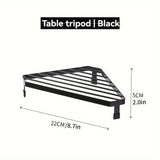 1 pieza de Estante Ajustable Negro para Esquina de Cocina en Forma de Triángulo - Soporte Resistente al Calor para Ollas, Secado de Platos y Estantería de Almacenamiento para Estufa o Pared, Organizador que Ahorra Espacio (22cm x 30cm), Electrodomésticos