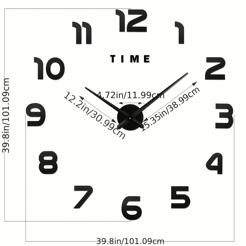 1 Unidad, Reloj Moderno De Pared Grande, Relojes De Cuarzo 3D DIY, Pegatinas De Espejo Acrílico De Moda, Decoración Del Hogar De La Sala De Estar