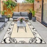 Siete Ciervos Alfombra de Exterior de Veludo Ultra Suave - Antideslizante, Lavable en Máquina, Diseño Geométrico para Acampar y Patio - Alfombra de Poliéster Ligera y Duradera en Tamaños Múltiples, Alfombra de Acampar