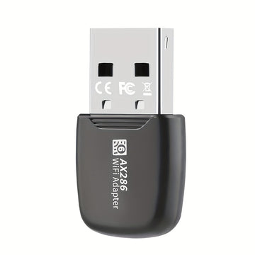 Adaptador sin varillas WiFi6 USB de 286Mbps, adaptador LAN sin varillas para portátil y escritorio, 2.4Hz, compatible con protocolo 802.11ax, penetración fuerte en 2.4GHz, transmisión más lejana, mejor cobertura, rendimiento óptimo en paredes, solo compa