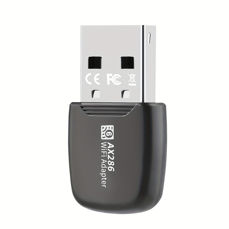 Adaptador sin varillas WiFi6 USB de 286Mbps, adaptador LAN sin varillas para portátil y escritorio, 2.4Hz, compatible con protocolo 802.11ax, penetración fuerte en 2.4GHz, transmisión más lejana, mejor cobertura, rendimiento óptimo en paredes, solo compa