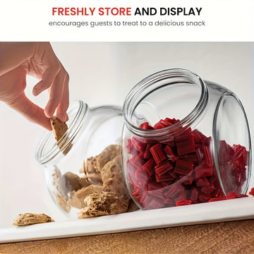 3pcs/6pcs tarro de vidrio multifuncional y elegante con tapa sellada, ideal para almacenar bocadillos, frutos secos y productos secos