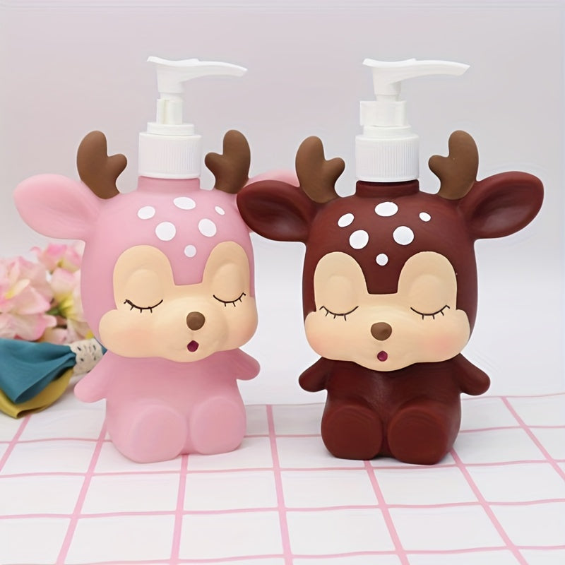 Botella dispensadora de bomba de dibujos animados, plástico, independiente, no eléctrica, para guardería, niños, ducha de baño.
