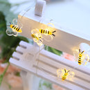 1 pza. Little Bee LED String Lights - 6.6ft 20 Bees Fairy Lights para dormitorio, sala de estar, plantas, patio, fiesta, boda, Halloween, Navidad - Ambiente blanco cálido y eficiencia energética, decoración de Ramadán y San Valentín