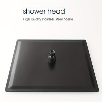 Cabezal de ducha cuadrada de alta presión - Acero inoxidable, disponible en tamaños de 20.32 cm/25.4 cm/30.48 cm, resistente al óxido con filtro para agua dura, acabado negro mate, reemplazo de cabezal de ducha, flujo potente