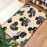 Alfombra de arte de camión súper, duradera, de fibra de poliéster lavable en máquina, para silla de oficina, camping, juegos, jardín, ideal para regalo festivo