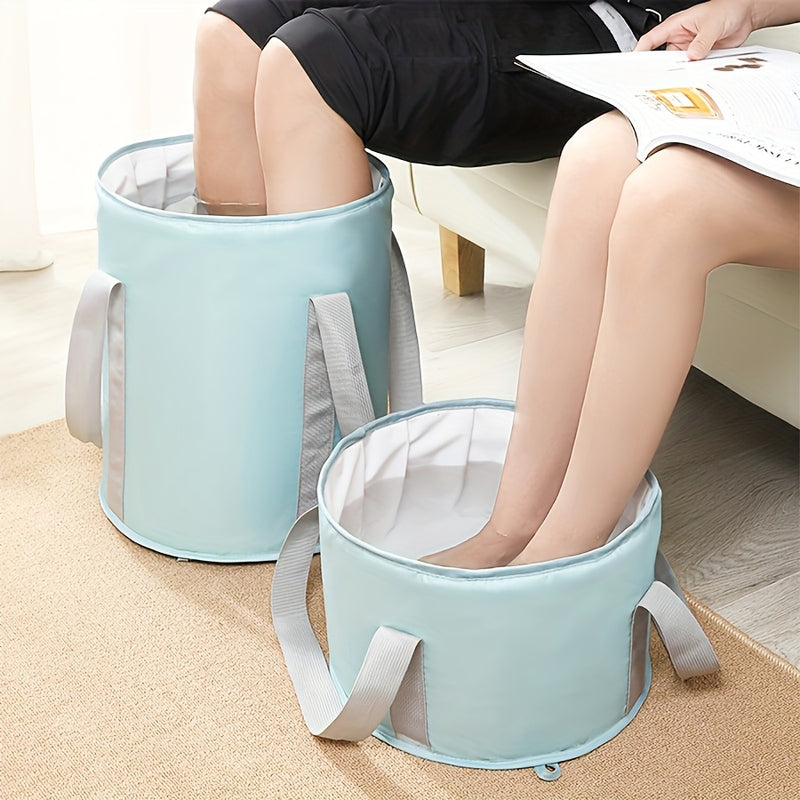 [Actualización de aislamiento y antideslizante] Bañera de pies plegable portátil con aislamiento de capas múltiples (manija ergonómica + diseño sin energía) para viajes, camping, terapia de pies en casa y herramienta para dormitorios y pesca.