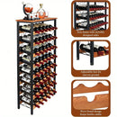 Modelo 2025 Nuevo Estante de Vino Independiente, Soporte para 48 Botellas con Tapa de Madera y 8 Niveles para Cocina o Almacenamiento de Vinos