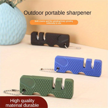 Afilar cuchillos portátiles de doble cara - Herramienta de cocina multifuncional manual para afilar cuchillos y frutas, material PP duradero, sin carga, no necesita batería, accesorios de cocina