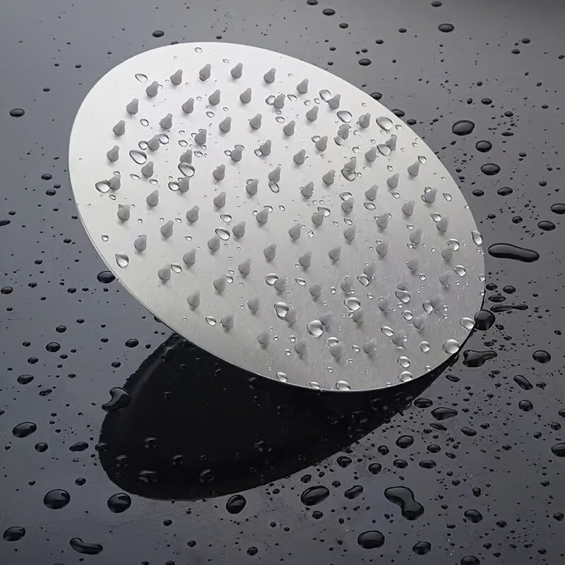 1 pieza de 10 pulgadas, ducha de acero inoxidable ultra delgada con brazo de extensión ajustable - Instalación clásica en la pared, sin taladro, experiencia de lluvia de alta presión para accesorios de baño modernos, accesorio de ducha | Acabado elegante