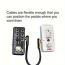 6pcs Cables de Parche de Guitarra de Alta Calidad con Cabeza Plana, 15cm & 30cm - Macho a Macho, Negros con Conectores Dorados, Ideales para Pedales de Efectos de Guitarra Eléctrica - Duraderos y Flexibles para Músicos, Accesorios de Guitarra