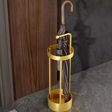 1-Pack Soporte para Paraguas y Bastones de Estilo Nórdico - Organizador Independiente de Hierro con Bandeja Antigoteo, Diseño Contemporáneo para Hogar, Escuela u Oficina, Accesorio Funcional, Decoración Moderna en Acabado Elegante