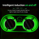 1/2 piezas de posavasos para auto con luz LED neón, almohadilla para tazas con luz ambiental de detección inteligente, posavasos con carga USB, cojín para tazas que brilla en la oscuridad, accesorios para interior de auto, decoración para bar, decoración