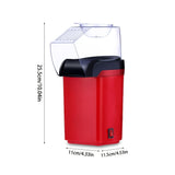 SENBOWE Mini Fabricante de Palomitas Eléctricas - Automático Completo, Acero Inoxidable, Rojo y Negro, No Requiere Batería, Conector de 120V EE. UU., Perfecto para Uso Doméstico, Máquina de Fabricación de Palomitas | Construcción de Acero Inoxidable | Di