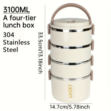 Caja Térmica Grande de Acero Inoxidable - Portátil, Reutilizable para la Escuela, Camping y Útiles Escolares