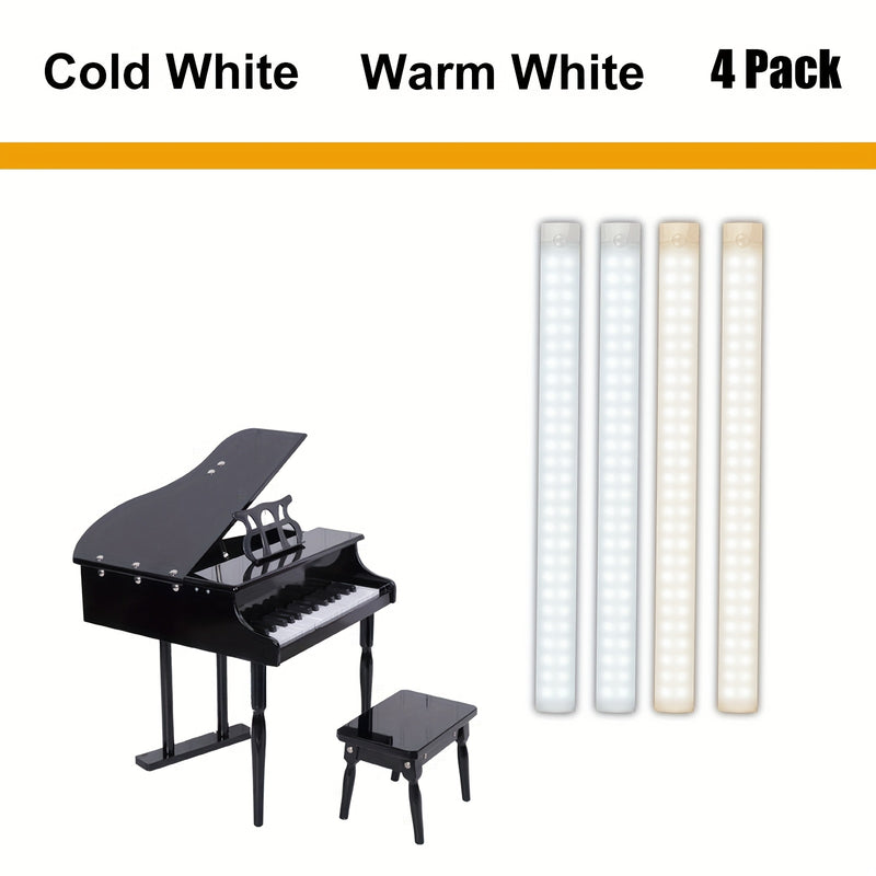 Paquete de 4 luces de escenario LED Aiwellkay - Recargables con alimentación USB, con brillo ajustable, 3 temperaturas de color (cálido/frío/día), instalación inalámbrica sin cable, modo doble encendido/apagado, portátil/suspendido/adhesivo para conciert