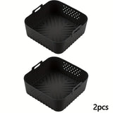 1/2 piezas de funda de silicona para freidor de aire de 8,8 pulgadas para freidor de aire de 5,5 a 7 tazas, resistente al calor y fácil de limpiar, bandeja de silicona para freidor de aire Ninja AF181, AF180, AF141, AF140, Philips HD9270