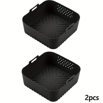 1/2 piezas de funda de silicona para freidor de aire de 8,8 pulgadas para freidor de aire de 5,5 a 7 tazas, resistente al calor y fácil de limpiar, bandeja de silicona para freidor de aire Ninja AF181, AF180, AF141, AF140, Philips HD9270