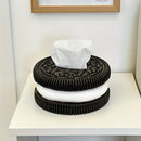 1 pieza de elegante caja de pañuelos redonda de resina negra y blanca - Acabado pulido y decorativo para almacenamiento en sala de estar, dormitorio o baño | Ideal para decoración moderna del hogar