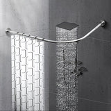 1 Juego de Varillas de Ducha Telescopio, Varillas de Ducha Curvas para Baño, Varillas de Ducha de Acero Inoxidable de Forma de Ventilador, Sin Golpes