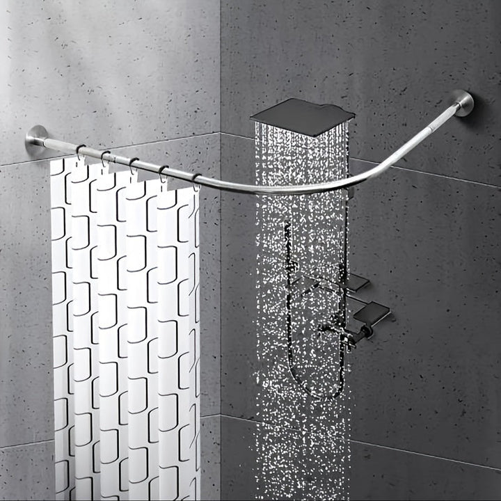 1 Juego de Varillas de Ducha Telescopio, Varillas de Ducha Curvas para Baño, Varillas de Ducha de Acero Inoxidable de Forma de Ventilador, Sin Golpes