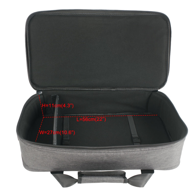 Estuche Profesional Portátil Multi-Efecto para Pedales - Bolsa Resistente Gris para Controladores DJ y Equipos con Múltiples Compartimentos, Costuras Reforzadas, Cremalleras Doradas y Asas Ergonómicas para Músicos, Uso en Directos y Estudio, Funda para P