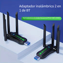 Adaptador inalámbrico BT 2 en 1 vszapower, WiFi dual frecuencia 1300M, alimentado por USB, plug & play, internet de alta velocidad, sin necesidad de controladores, compatible con BT y WiFi, control por aplicación, voltaje de operación ≤36V, sin batería r