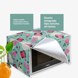 1 pieza, cubierta de polvo para microondas con diseño de gato lindo y calabaza, tejido de poliéster Oxford duradero, envuelve el horno microondas para decoración de cocina, fácil de limpiar, protege superficies y electrodomésticos, protector de electrodo