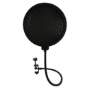 1pc Filtro de malla doble de 6 pulgadas con malla insonorizante, abrazadera de goose neck de 360 grados, brazo estable para karaoke en vivo, grabación de voz en estudio - Negro