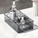 Caja de Almacenamiento de Maquillaje de Acrílico Transparente, Hermosa y de Alta Calidad para Escritorio, Ligera y Lujosa con Patrón de Glaciar, Se Puede Apilar y Guardar en el Escritorio