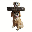 Baño para pájaros con encantador Golden Retriever - Decoración de jardín en resina con dos figuras de perros, fuente de agua exterior para pájaros y perros, sin necesidad de electricidad, ideal para jardines y patios, baño para pájaros de exterior