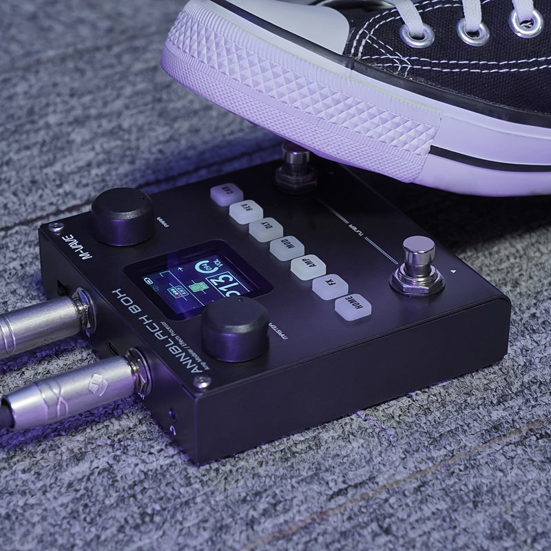 Procesador de efectos múltiples para guitarra y bajo M-VAVE ANNBLACH BOX - Señal digital recargable, construcción en hierro con carga USB, 36V o menos, portátil para guitarra eléctrica y bajo, pedal de efectos para guitarra | Efecto de guitarra moderno |