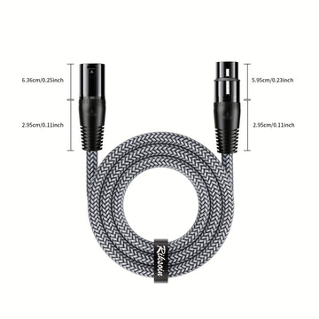 Cable de micrófono XLR de alta resistencia de RIKSOIN con trenzado de nailon, conector masculino a femenino de 4 pines ATX para equipo de audio profesional, compatible con micrófonos/preamplificadores/sistemas de altavoces, incluye cable de red Cat5e, ca