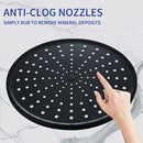 Cabezal de ducha a alta presión - TopSpray, rociador grande con función de lluvia, diseño circular de plástico duradero para montar en la pared y distribución uniforme del agua, accesorio clásico para baño, estilo contemporáneo
