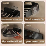 3pcs Caja de Ducha Triangular, Organizador de Baño Montado en la Pared sin Taladro, Estante de Almacenamiento de Plástico para Cosméticos y Suministros de Baño, Accesorios para el Hogar y la Cocina