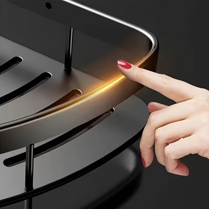 Conjunto de estanterías de esquina de 3 capas para montaje en pared, organizador de baño sin taladro para cosméticos y productos de ducha, almacenamiento de ahorro de espacio para accesorios de hogar y cocina, acabado pintado, no requiere electricidad