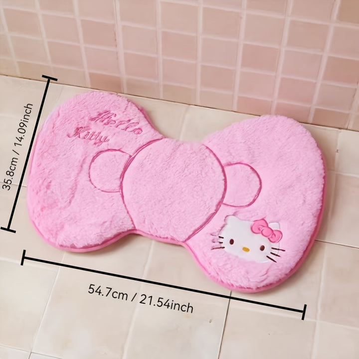 Alfombra de tela de poliéster tejido con moño de Hello Kitty de Sanrio