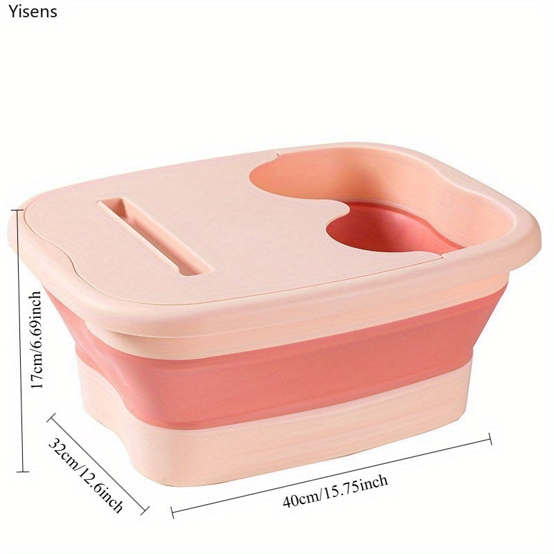 Baño de Pies Plegable - Tubería Colapsible para Spa de Pies, Diseño Ahorrador de Espacio en Azul Pastel/Rosa, Portátil para Hogar, Viajes y Salón, Sin Necesidad de Electricidad, Fácil de Limpiar y Guardar, Cuidado de Pies en Casa, Material Easyclean